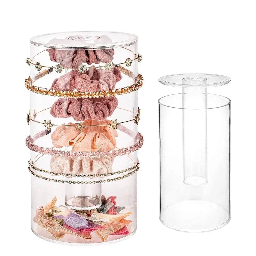 Clear Acrylic Headband and Scrunchie Hair Accessory Organizer Holder 9x5